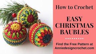 Easy Crochet Christmas Baubles