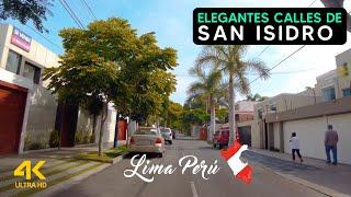 Las hermosas calles de San Isidro a las 9 am  Lima Perú 4K