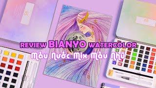 REVIEW Màu Nước Giá Rẻ BIANYO Watercolor  Màu Nước Mix Màu Nhũ - Virgo painting - Bona Art