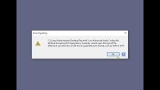 Error Importing Audacity  FFmpeg library  Fix