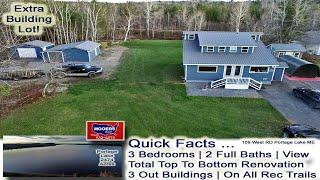 Portage Lake Maine Home Extra Land Lot Video  MOOERS REALTY