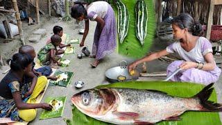 Fish cooking recipe with vegetable in village by santali tribe girl  how to cook fish curry recipe