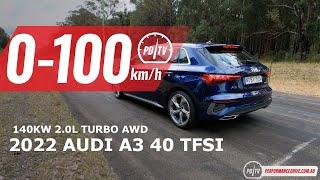 2022 Audi A3 40 TFSI 0-100kmh & engine sound