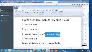 how to open block website in Mozilla Firefox .