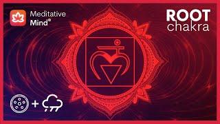 ROOT CHAKRA HEALING with Rain + Soft Hang Drum Music  Let go of Worries Anxiety and Fears