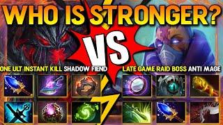 WHO IS STRONGER? Between ONE ULT Instant Kill Shadow Fiend Vs. Late Game Raid Boss Anti Mage DotA 2