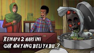 Persaingan Pedagang Bakso – tebar tanah kuburan agar bangkrut  #HORORMISTERI  Kartun hantu pocong