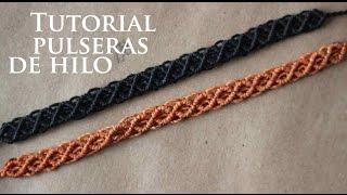 Pulseras de hilo faciles y rapidas finas  tutorial macrame