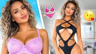 BIKINI VS LINGERIE *HOT* TRY ON HAUL CHALLENGE   Toni Camille