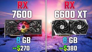 RX 7600 vs RX 6600 XT + R7 7800X3D  Test in 7 Games