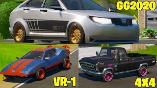 Fortnite Cars Different Versions.Whiplash VR-1Bear 4x4prevalent GG2020.Are they Faster???