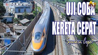 UJI COBA KETIGA‼️KERETA CEPAT KCIC EMU CIT MELINTAS NGEBUT 120 KMJAM BANDUNG-JAKARTA PP