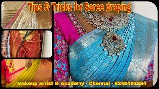 Tips for perfect saree draping  pattu saree draping  silk saree draping  cotton saree draping