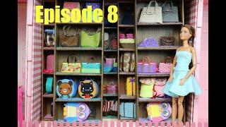 Episode 8 DIY Barbie Mega Doll House - Bag Closet Room with Sliding Cabinet