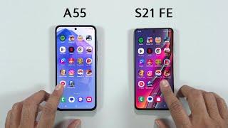 Samsung A55 vs Samsung S21 FE - SPEED TEST