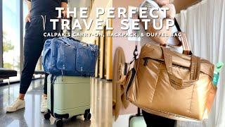 Overpackers This Airport Setup Is For You Calpak Travel Carry-On Backpack & Duffel Bag