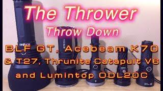 The Thrower Throw Down Flashlight Comparison Video with Beam Shots