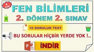 4. Sınıf Fen Bilimleri  2. Dönem 2. Yazılı