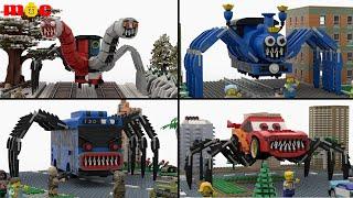 LEGO CURSED THOMAS EXE and CHOO CHOO CHARLES vs TAYO BUS EATER vs CAR EATER MCQUEEN  MOC man