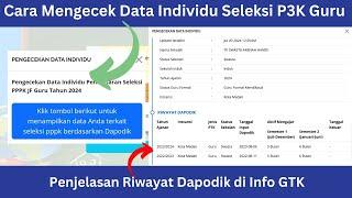 Cara Mengecek Data Individu Pendaftaran Seleksi PPPK JF Guru Tahun 2024