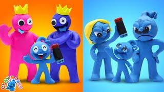 When Rainbow Friends Was Tinys Parents  Stop Motion Cartoon By Clay Mixer Friends