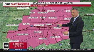 Severe Thunderstorm Watch in effect for most of metroplex through midnight