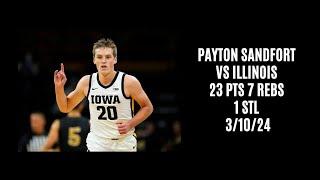 Payton Sandfort vs Illinois 23 PTS 7 REBS 1 STL 31024