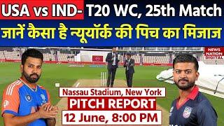 USA vs IND Pitch Report New York Nassau County Cricket Stadium Pitch Report New York Pitch Report