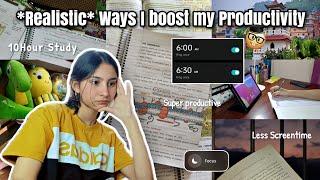 *Realistic* Ways I boost my Productivity ️ 10 hours study  Best way to clear doubts #studyroutine