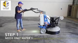 How to polish concrete floors in 3 steps - fast video