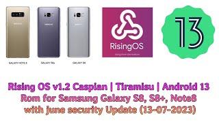 Rising OS v1.2 Caspian  Tiramisu  Android 13  Samsung S8 S8+ Note8  June Update 13-7-2023