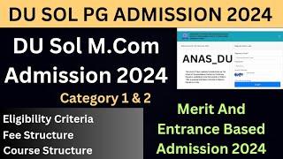 DU SOL M.com Admission 2024 #anas_du