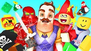 HELLO NEIGHBOR vs LEGO & ROBLOX TOYS 3D Animation Parody Cartoon Challenge