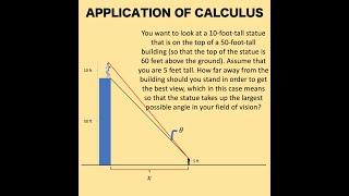 Calculus Application. How to Optimize the Viewing Angle?
