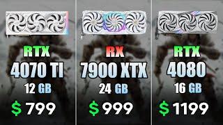 RTX 4070 Ti vs RX 7900 XTX vs RTX 4080  Test in 9 Games 4K Ultra