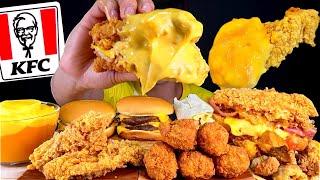 ASMR KFC 크리스피치킨버거 더블치즈버거 블랙라벨치킨 불닭치즈소스 찍어 먹방 KFC Chicken Burger With Crispy Chicken MuKBang