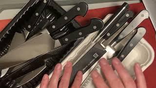 Used Knives Review Zwilling Global and Henkels to sharpen - still dont like them....