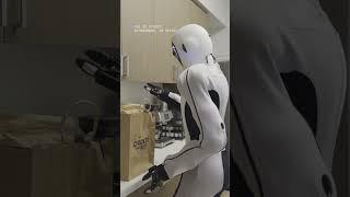 Humanoid EVE unpacks groceries  MODE Autonomous  by 1X