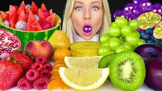 ASMR EXOTIC FRUITS MUKBANG PASSION FRUIT PLUM RED DRAGONFRUIT POMEGRANATE RASPBERRY PEACHES 먹방