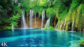 Crystal Croatia Waterfalls of Plitvice 4K + Soothing Music 10 HOUR Ambient Nature Relaxation Film