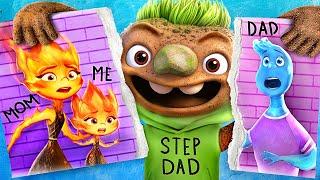 Dad vs Stepdad Ember and Wade from Elemental Have Children Fire vs Water Parenting Hacks