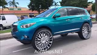 AceWhips.NET- A1s Candy Teal Infiniti JX35 on Brushed 32s Forgiatos