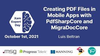 Creating PDF Files in Mobile Apps with PdfSharp and MigraDoc - XamExpertDay 2021