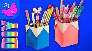 ORIGAMI  How to Make a Paper Easy Pen Holder