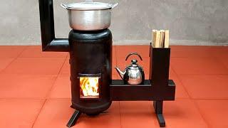 How to make a wood stove with a fireplace from an old water heater is great