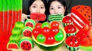 ASMR MUKBANG 수박 디저트 아이스크림 탕후루 마카롱 젤리 먹방 & 레시피 DESSERT ICE CREAM MACARONS EATING