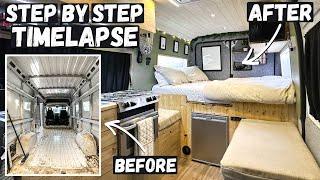 DIY BEGINNER Complete Van Build Timelapse  Step by Step Amateur Build