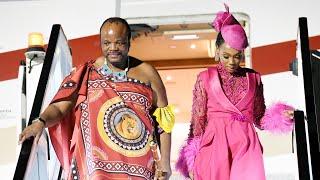 Kagame Inauguration King Mswati of Eswatini arrives in style accompanied by Inkhosikati LaMashwama