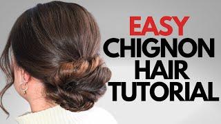 EASY chignon hair tutorial for long medium hair
