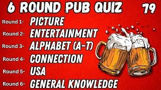 Virtual Pub Quiz 6 Rounds Picture Entertainment Alphabet A-T Connection USA GK  No.79